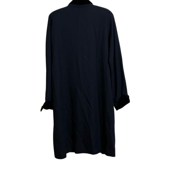 Vintage Chetta B Wool Button Front Velvet Collar Long Sleeve Dress Black Size 14 - Picture 8 of 8